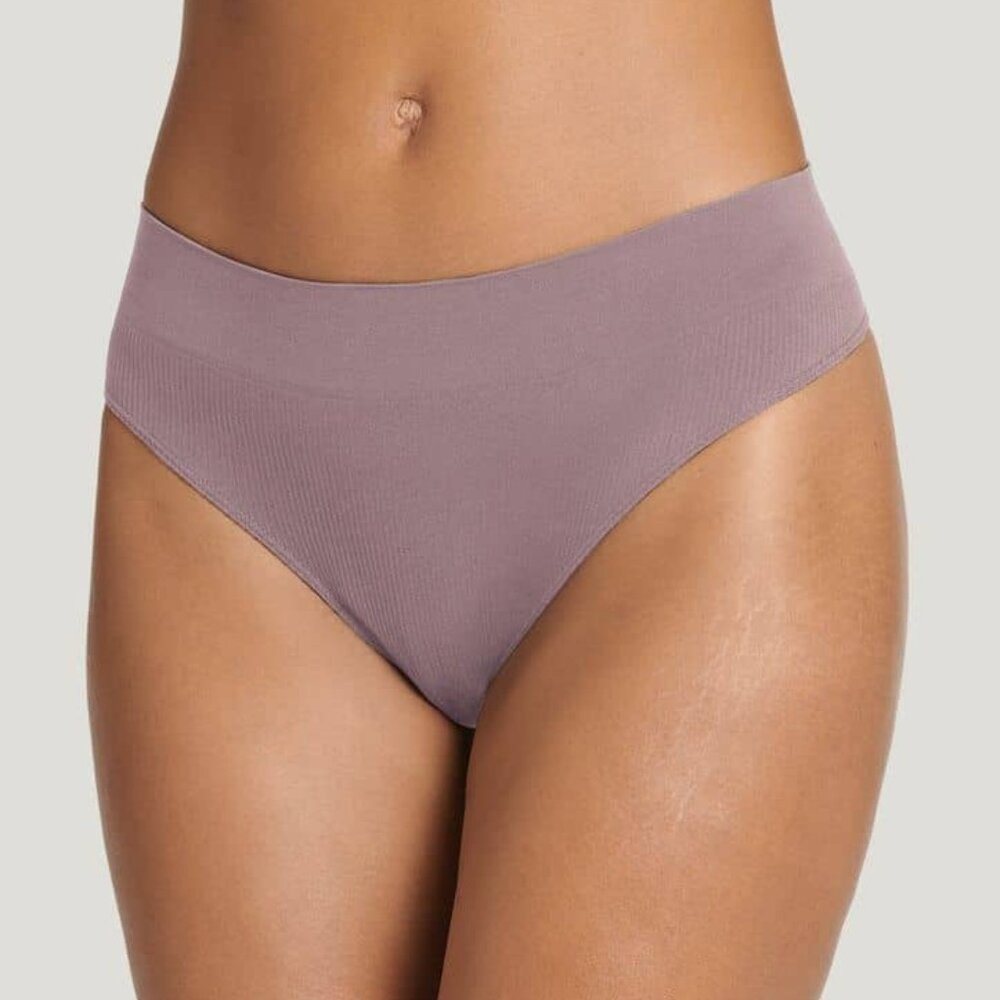 NWT Jockey Pack of 5 Sz SM (5) Seamfree Recycled Nylon Rib Thong Twilight